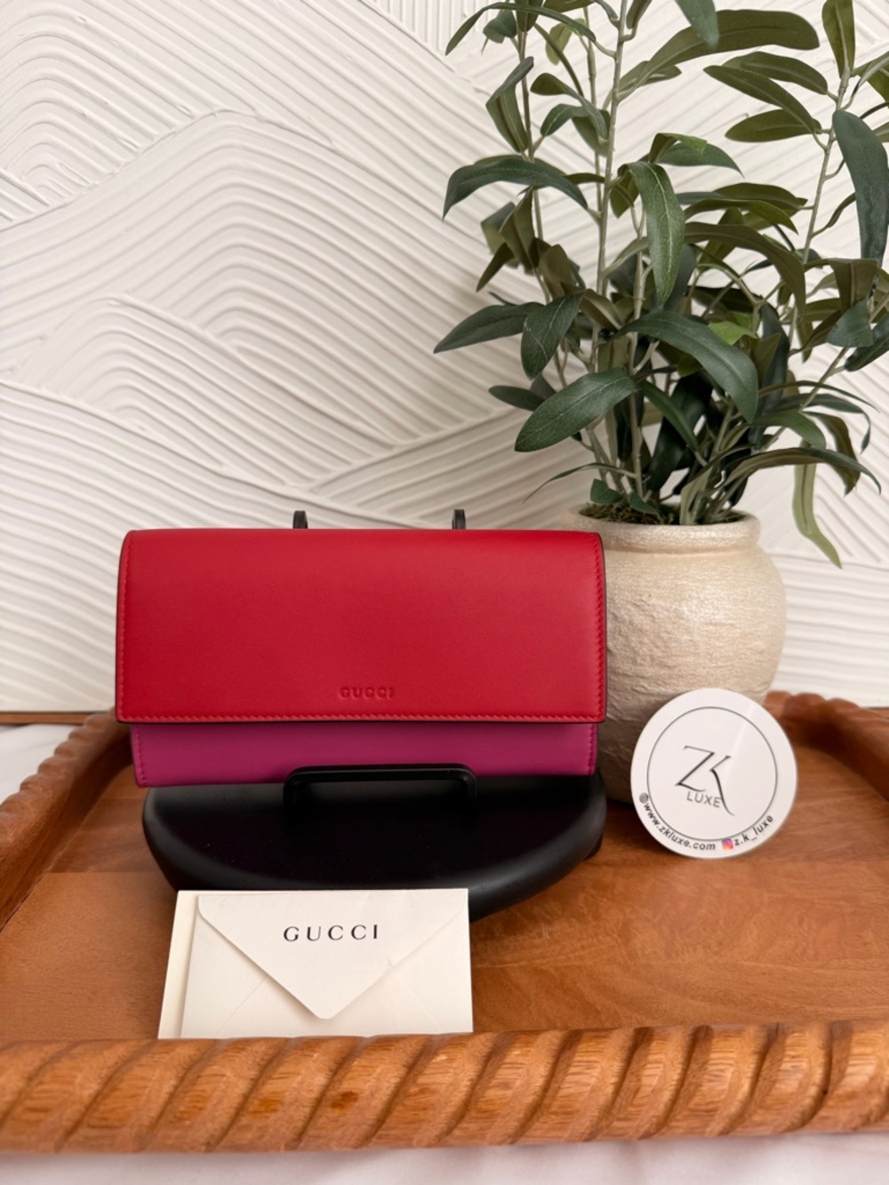 Gucci Vibrant Red and Pink Clutch